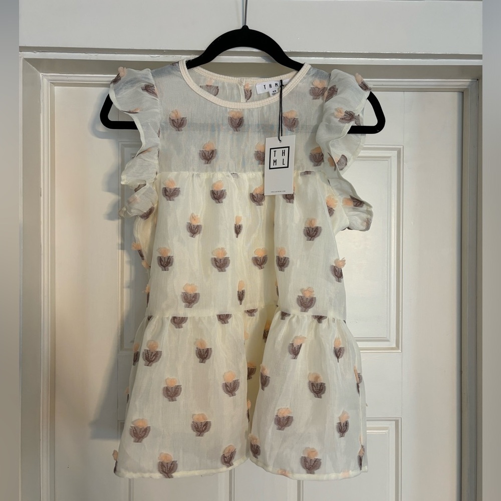 THML white blouse with cap sleeves